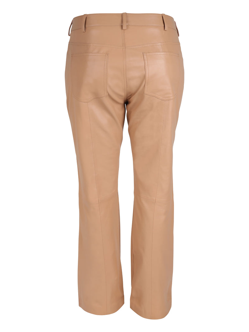 ZOEY ALINE LEATHER PANTS Bukser 219 Trench Camel