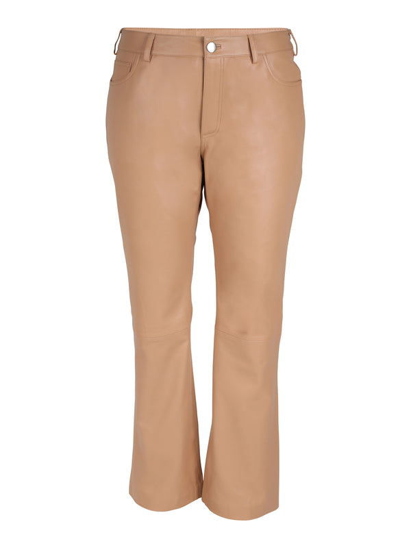 ZOEY ALINE LEATHER PANTS Bukser 219 Trench Camel
