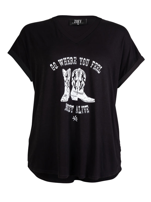 ZOEY ARYA T-SHIRT T-shirt Sort