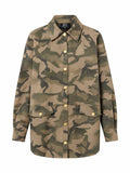 CLEO SHIRT JACKET - Olive Mix