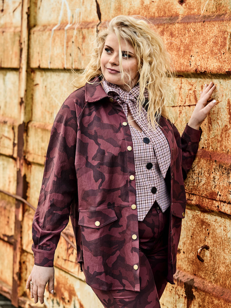 ZOEY CLEO SHIRT JACKET Skjorter 685 Berry Red Mix