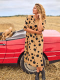 DOT DRESS - Beige mix