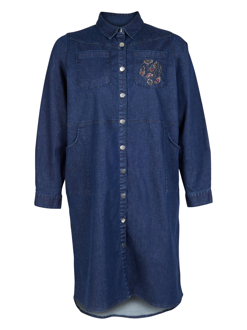 ZOEY EDA SHIRT DRESS Kjoler 482 Dark Denim
