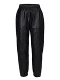 EVELYN LEATHER PANTS - Sort