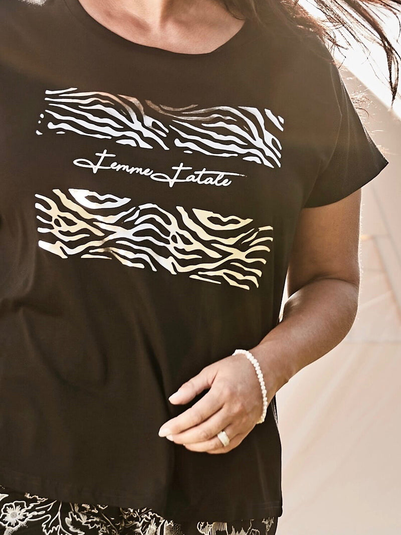 ZOEY FEMME FATALE T-SHIRT T-shirt 027 Black w Frontprint