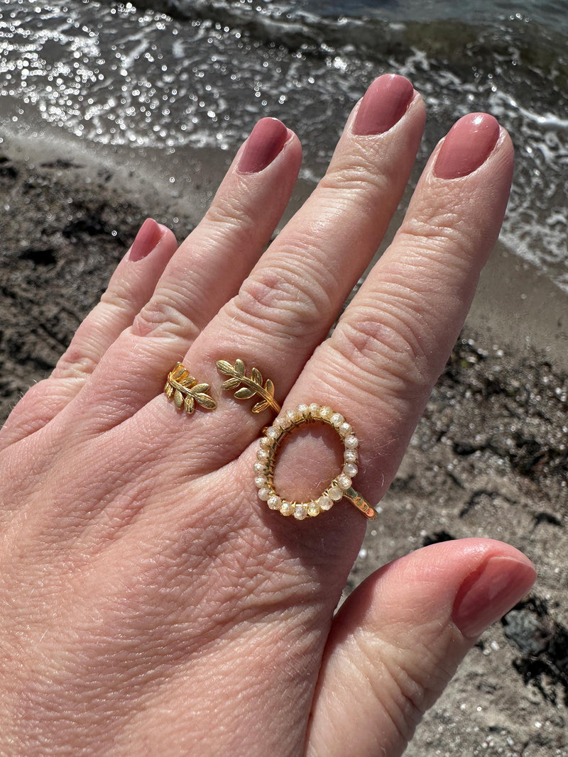 ZOEY LEAVES RING Jewelry 011 Gold