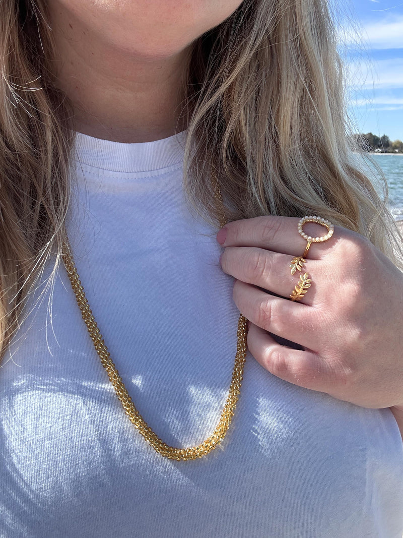 ZOEY LEAVES RING Jewelry 011 Gold