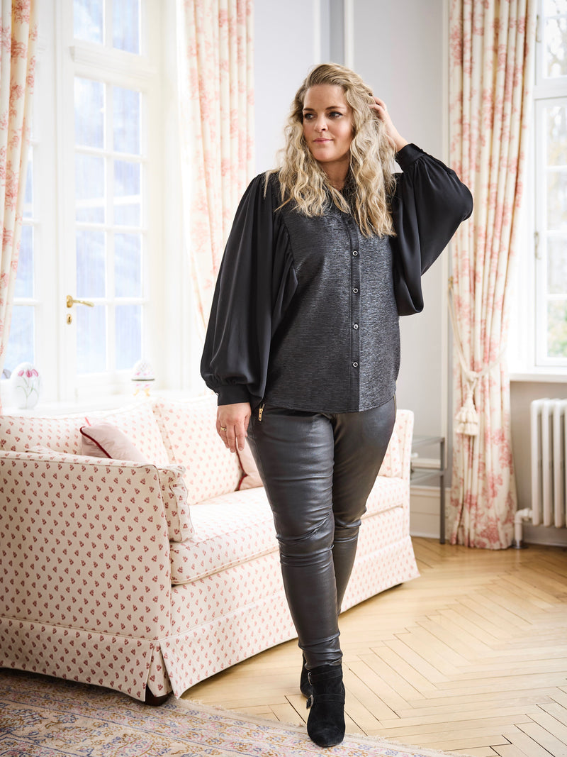 ZOEY LUCILLE LÆDER BUKSER Bukser Sort