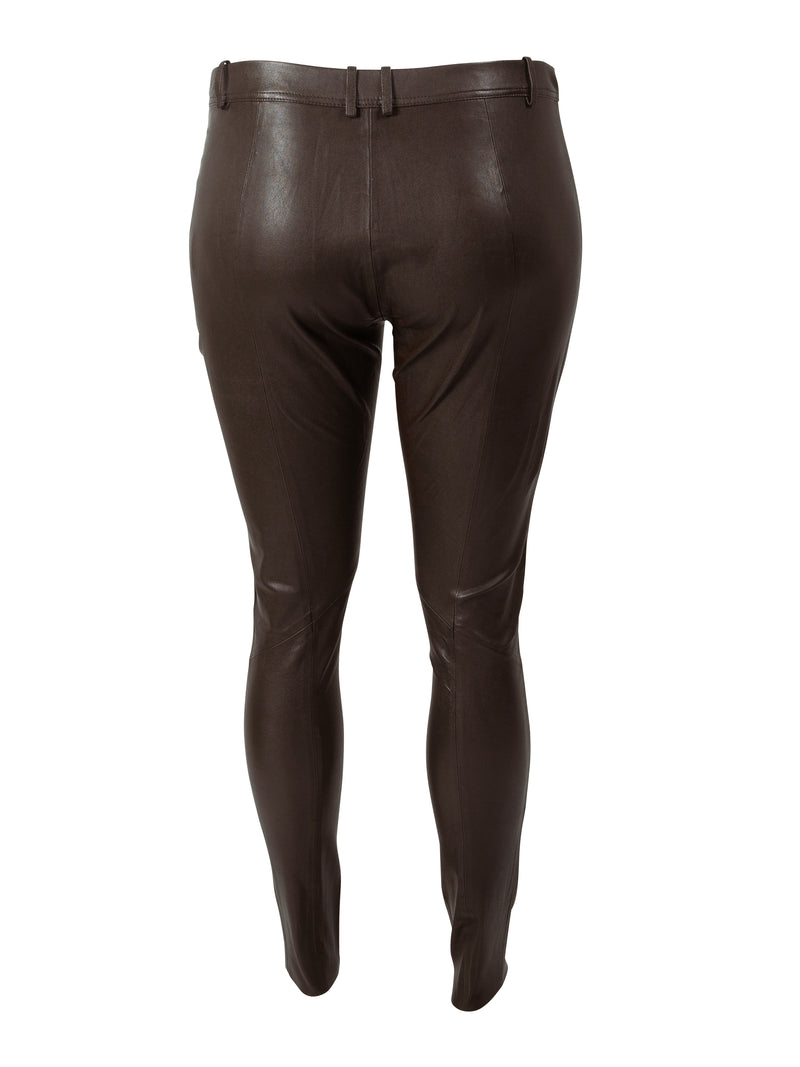 ZOEY LUCILLE LEATHER PANTS Bukser 293 Chocolate