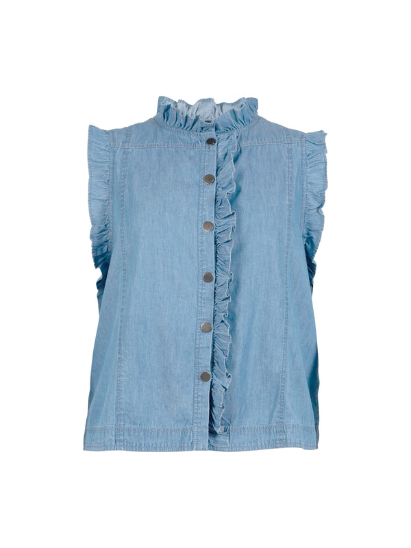 ZOEY LYNN TOP Toppe & T-shirts 473 Soft Denim Blue