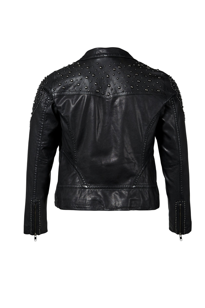 ZOEY MILLE LEATHER JACKET Leather Jacket Sort