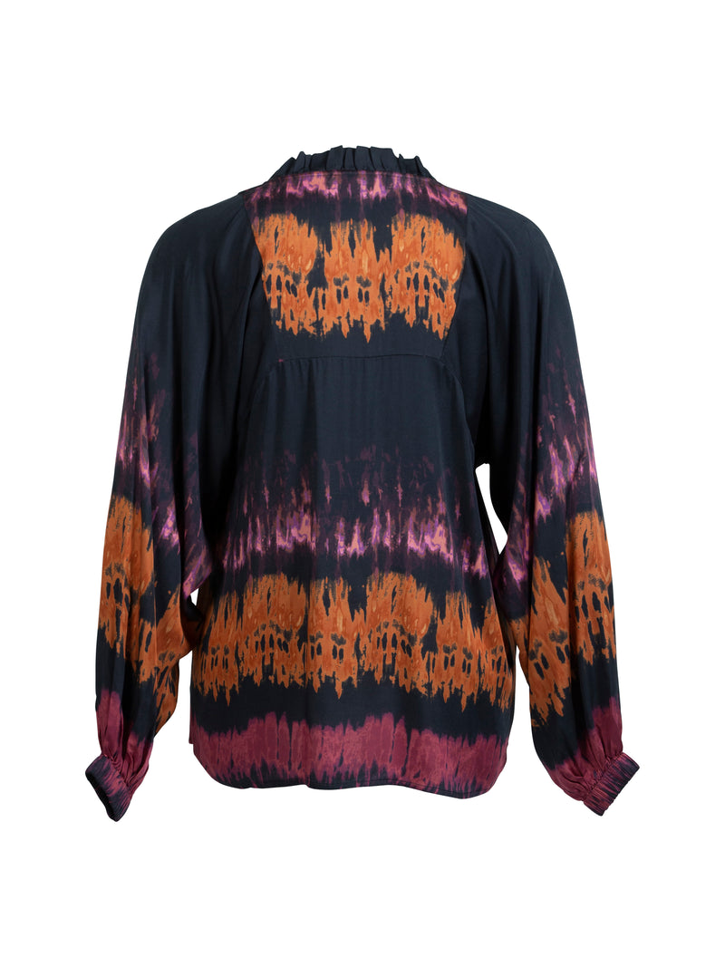 ZOEY OPHELIA BLOUSE Bluser 007 BLACK TIE DYE