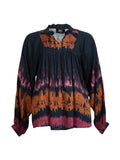OPHELIA BLOUSE - BLACK TIE DYE