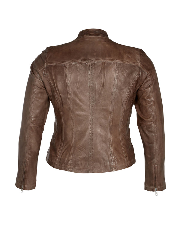 ZOEY REAGAN LÆDER JAKKE Leather Jacket 995 Anthracite grey