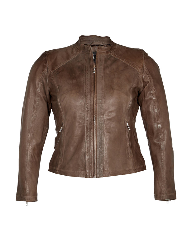 ZOEY REAGAN LÆDER JAKKE Leather Jacket 995 Anthracite grey