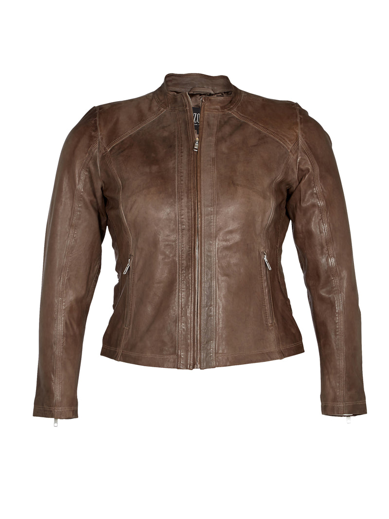 ZOEY REAGAN LÆDER JAKKE Leather Jacket 995 Anthracite grey