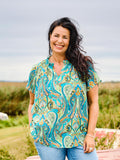 VEDA BLOUSE - Peppermint green mix