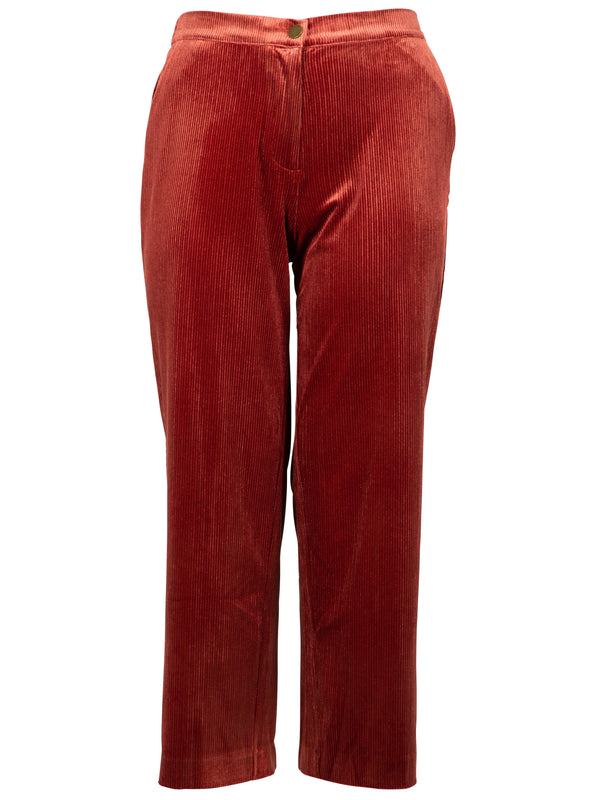 ZOEY VELVET PANTS Bukser 648 Terracotta Red